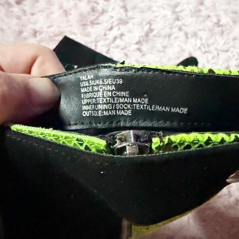 Neon‎ Snakeskin Python Colorblock Edgy Rave Y2K Streetwear Booties Womens 8.5 - Picture 6 of 6